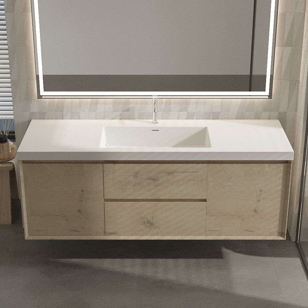 Apollo Collection 60"inches Single Vanity with acrylic countertop