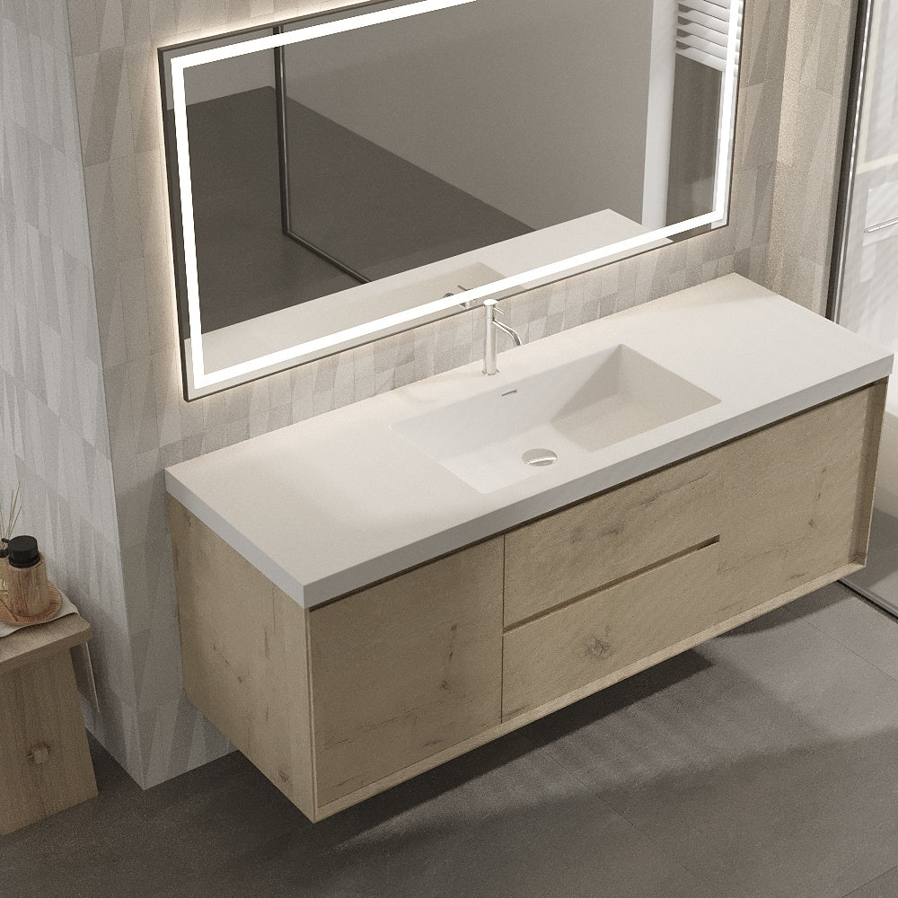 Apollo Collection 60"inches Single Vanity with acrylic countertop