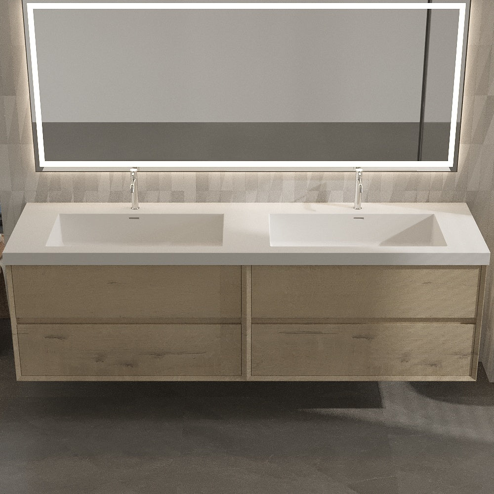 Apollo Collection 60"inches Double Vanity with acrylic countertop