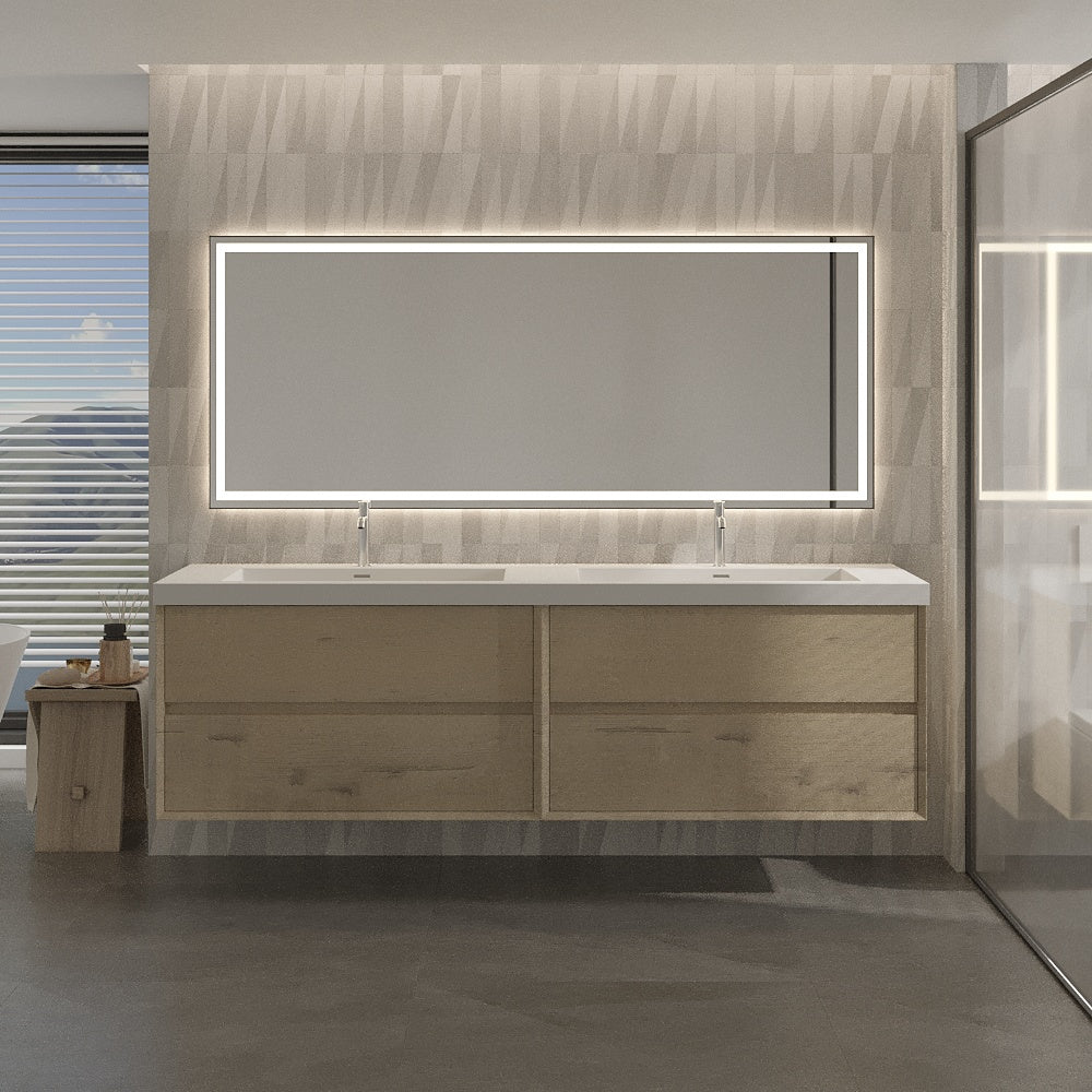 Apollo Collection 60"inches Double Vanity with acrylic countertop