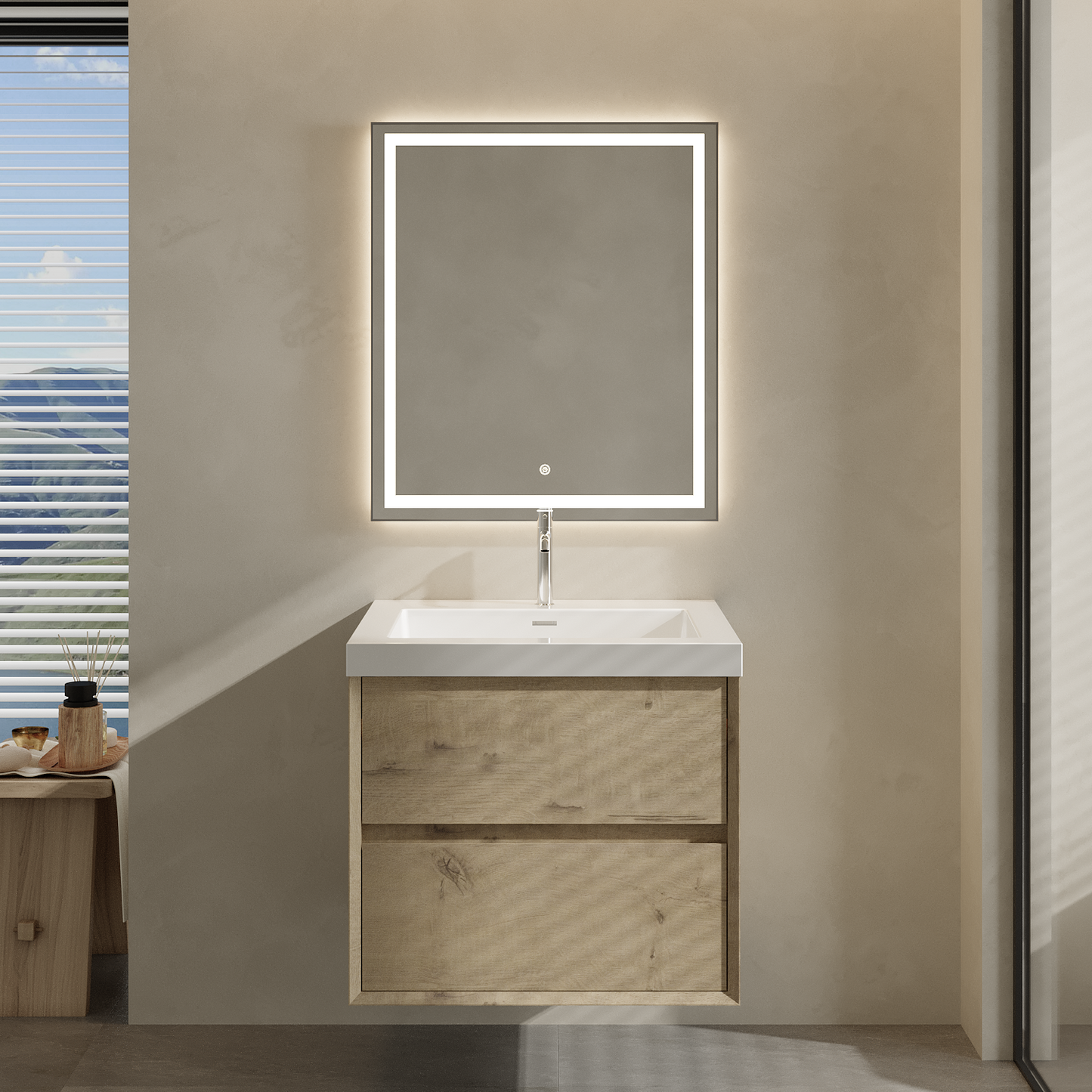 Apollo Collection 36"inches Single Vanity with acrylic countertop