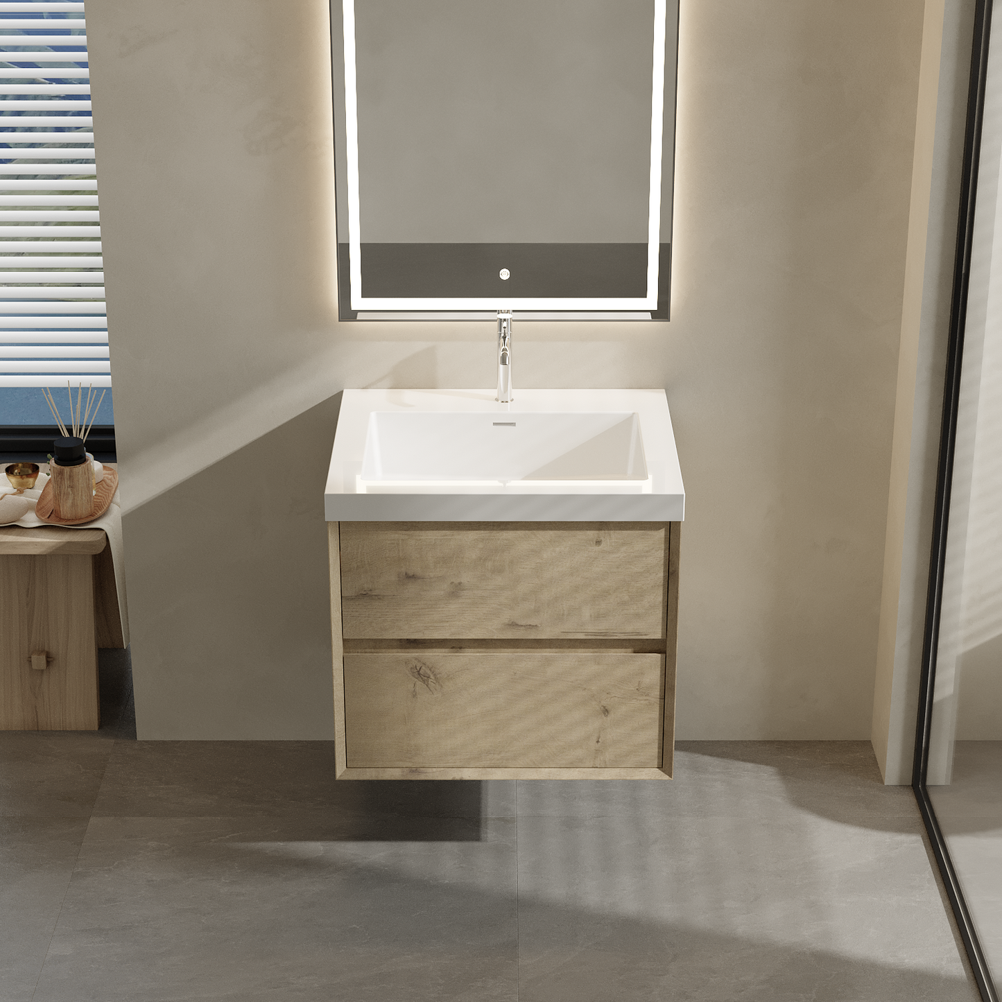 Apollo Collection 36"inches Single Vanity with acrylic countertop