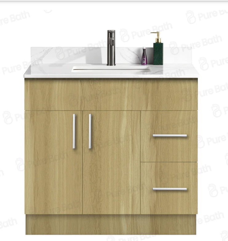 36"MDF Birch wood with two doors and two drawers on side