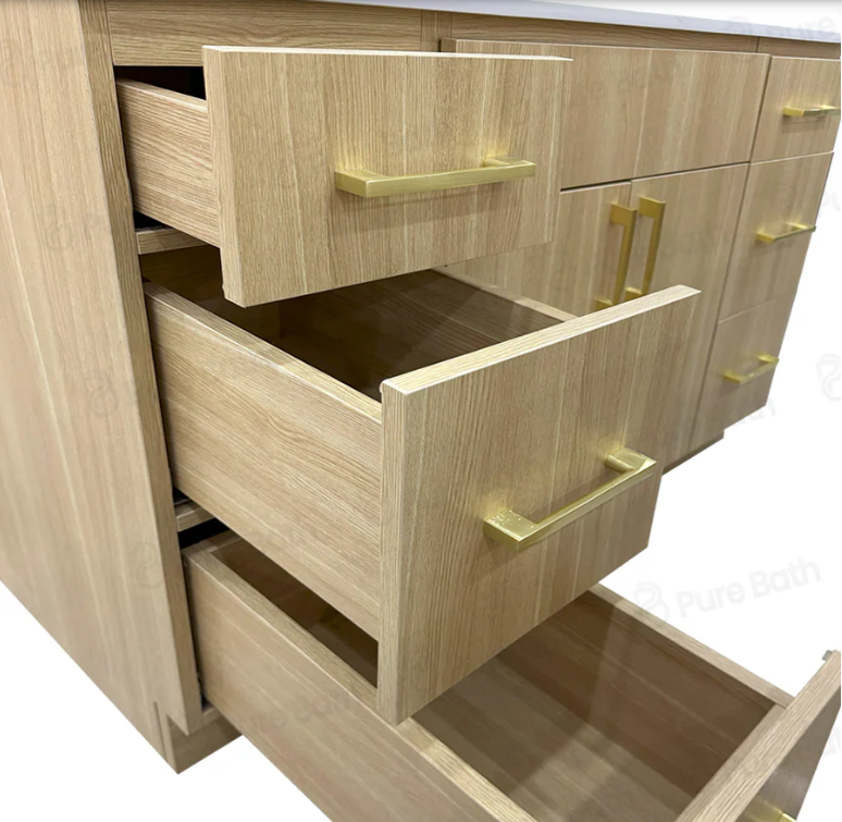 48" MDF Birch wood with Two doors and Three Drawers on each side