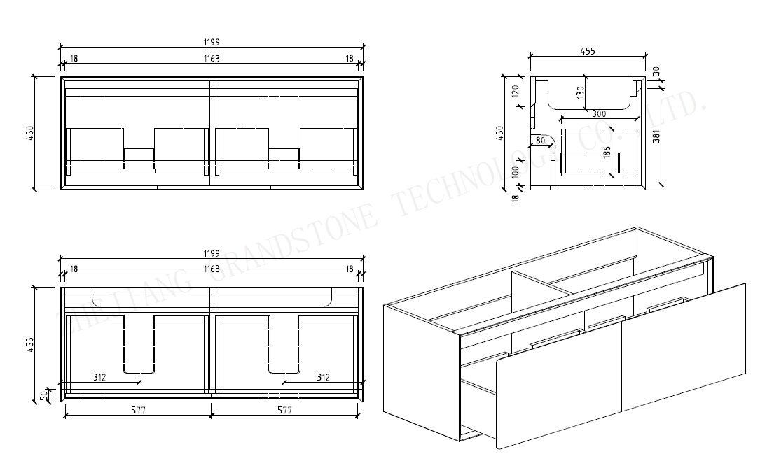 DOVE-48"inches Double Sink