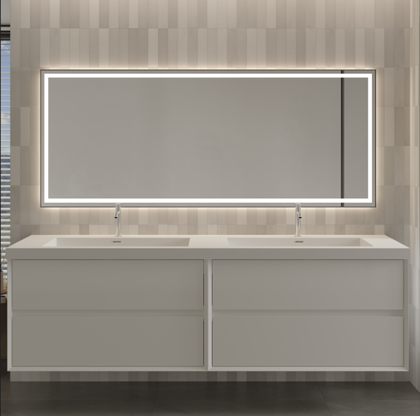 Apollo Collection 60"inches Double Vanity with acrylic countertop