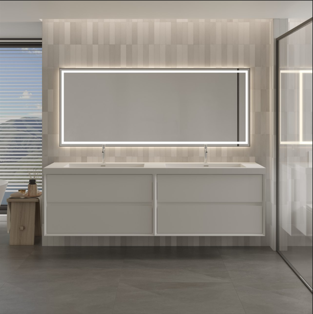 Apollo Collection 60"inches Double Vanity with acrylic countertop