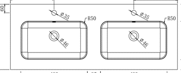 DOVE-72" inches Double Sink