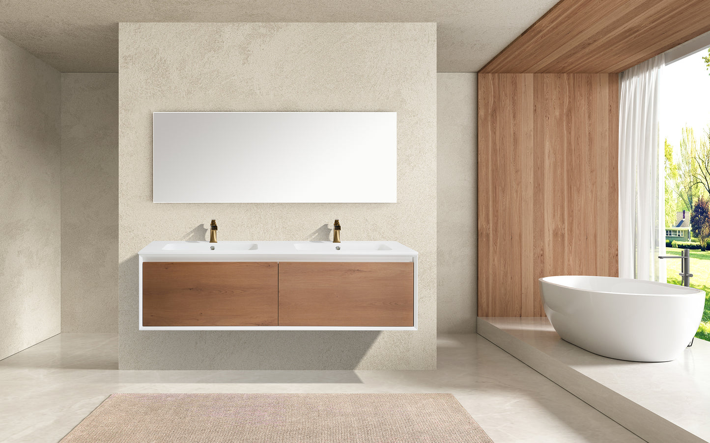 DOVE-72" inches Double Sink