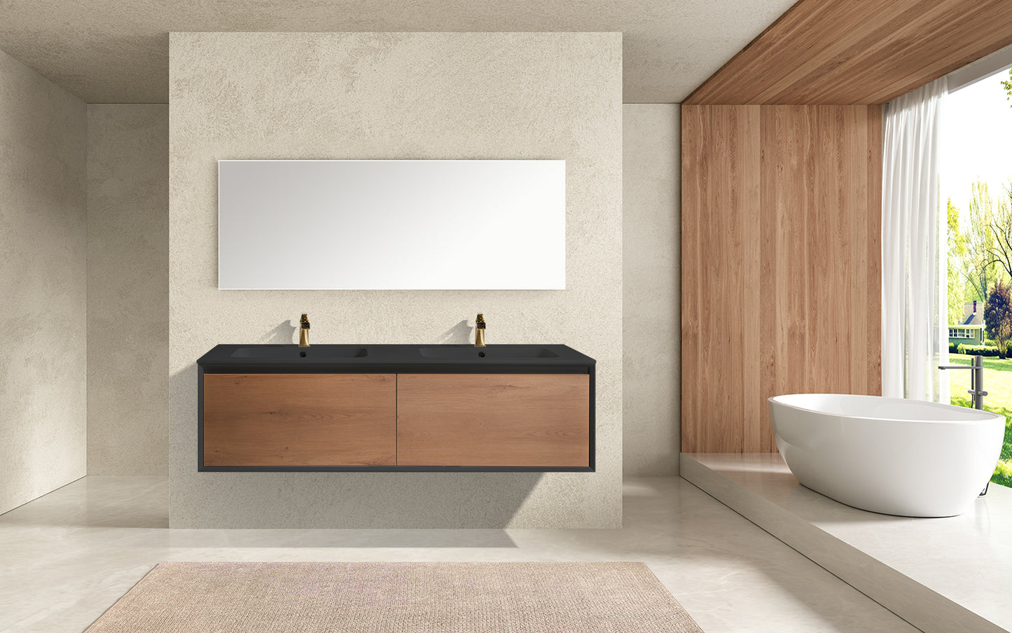 DOVE-72" inches Double Sink