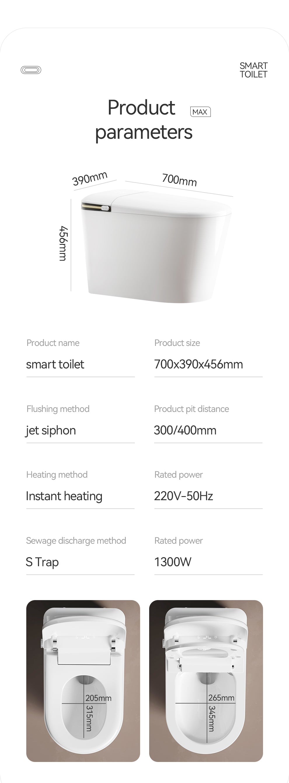 U7 Smart Toilet-Top Version