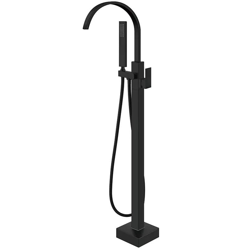 Modern Freestanding Waterfall Tub Filler with Handheld Shower