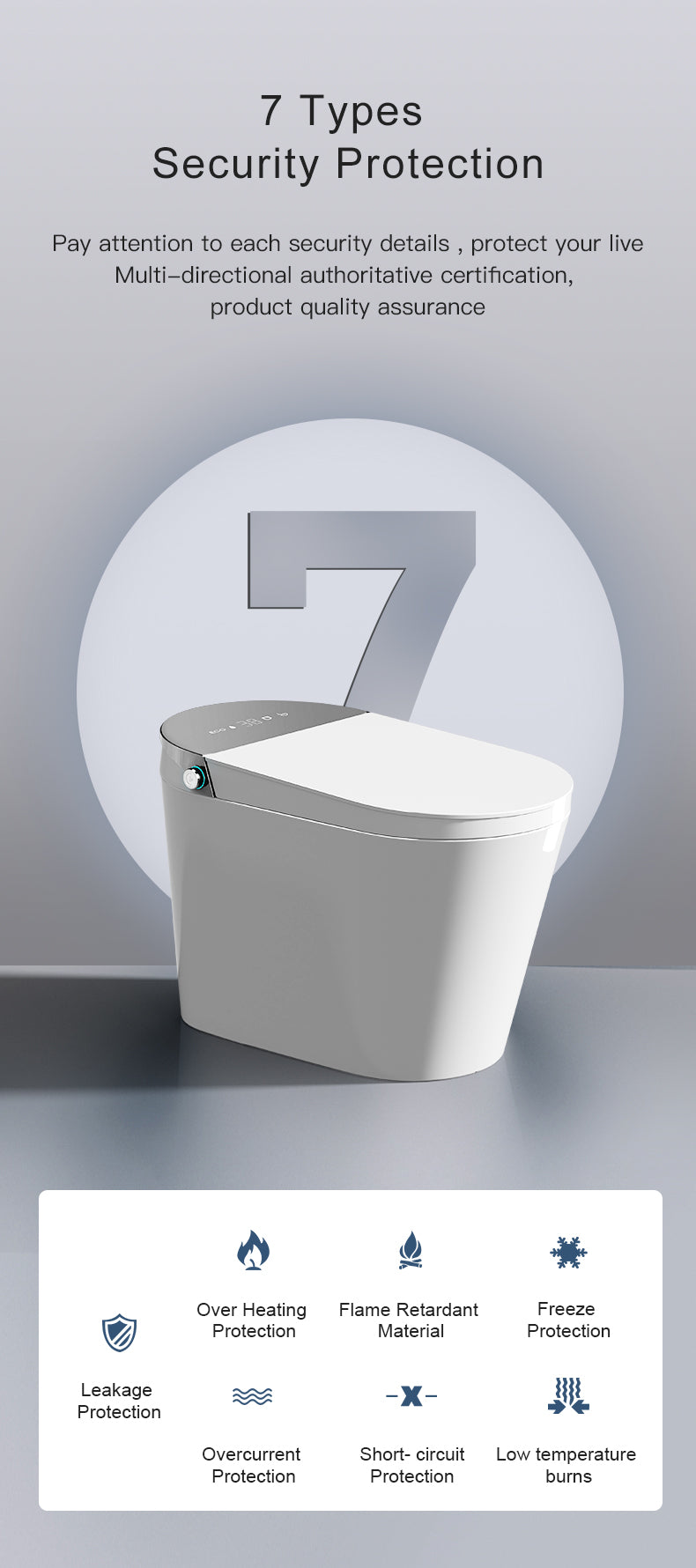 G7-High Smart Toilet(Black Cover)