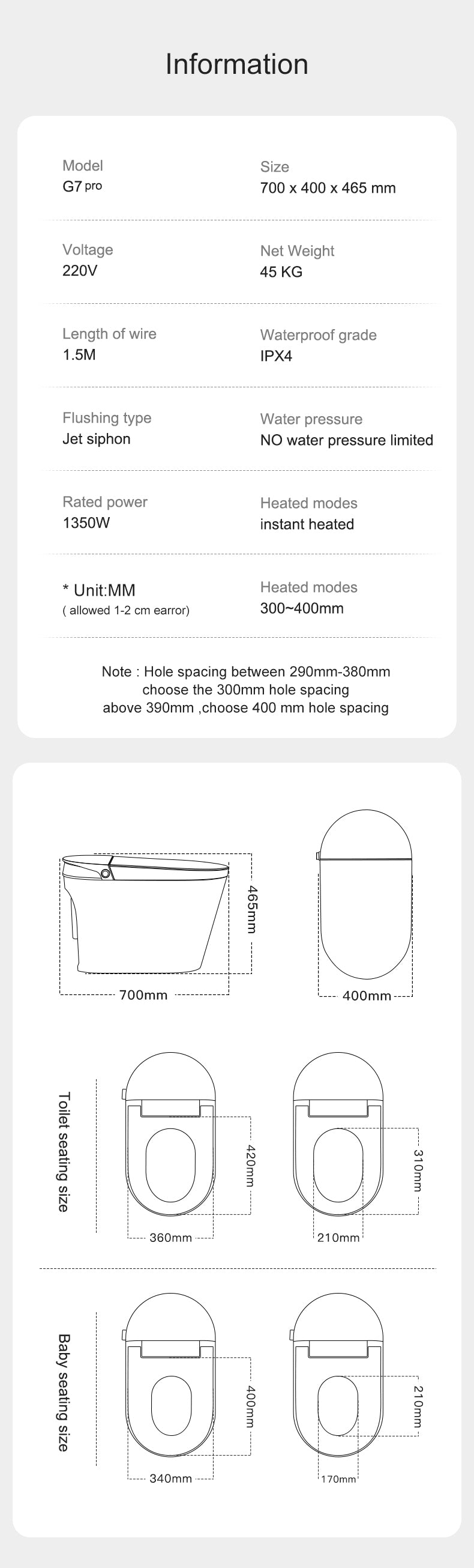 G7pro-HighSmart Toilet(Sliver Cover)