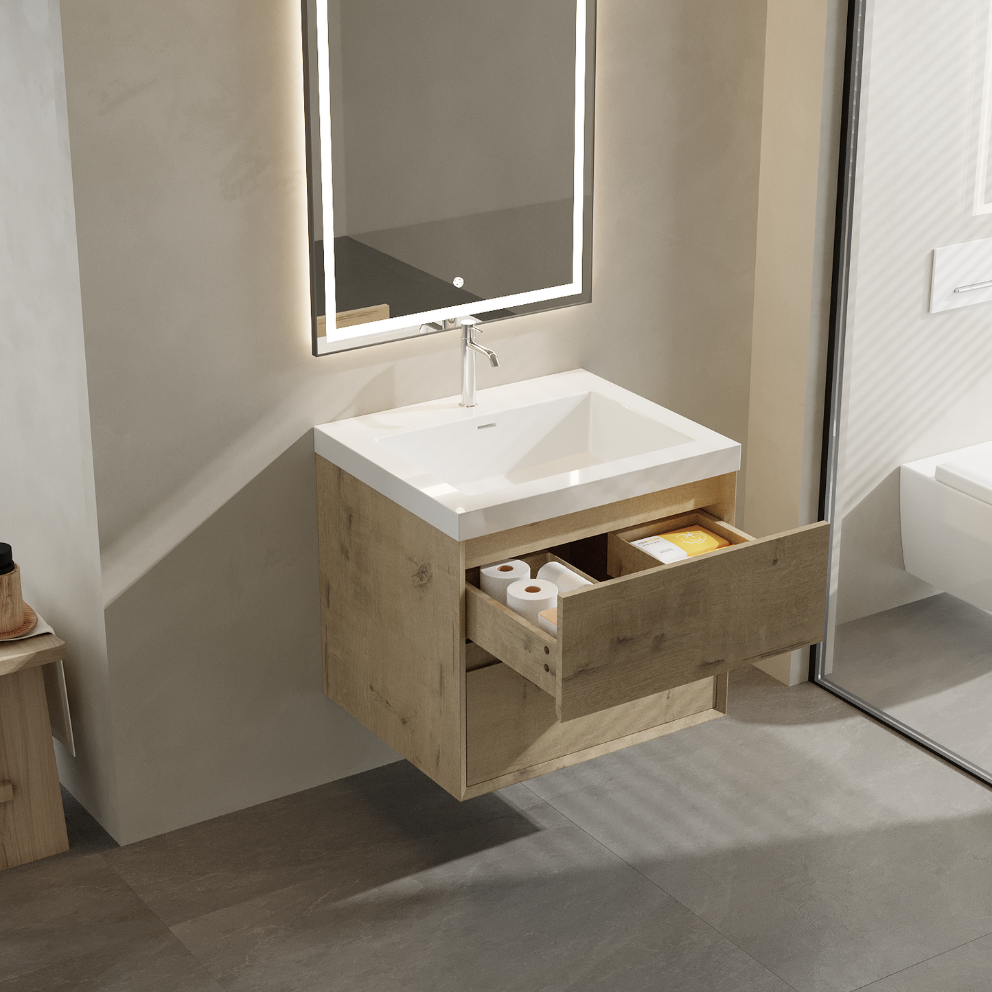 Apollo Collection 36"inches Single Vanity with acrylic countertop