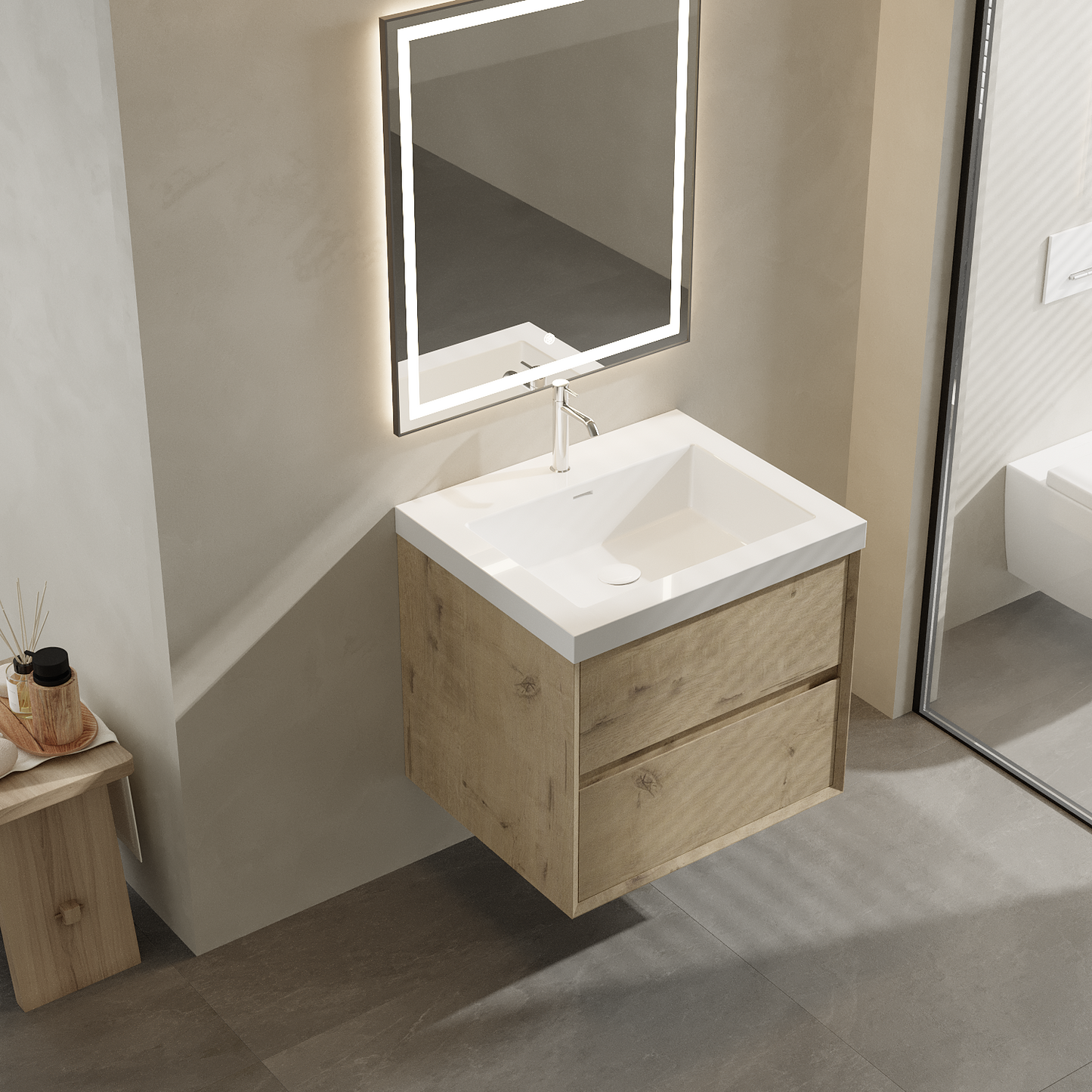 Apollo Collection 36"inches Single Vanity with acrylic countertop
