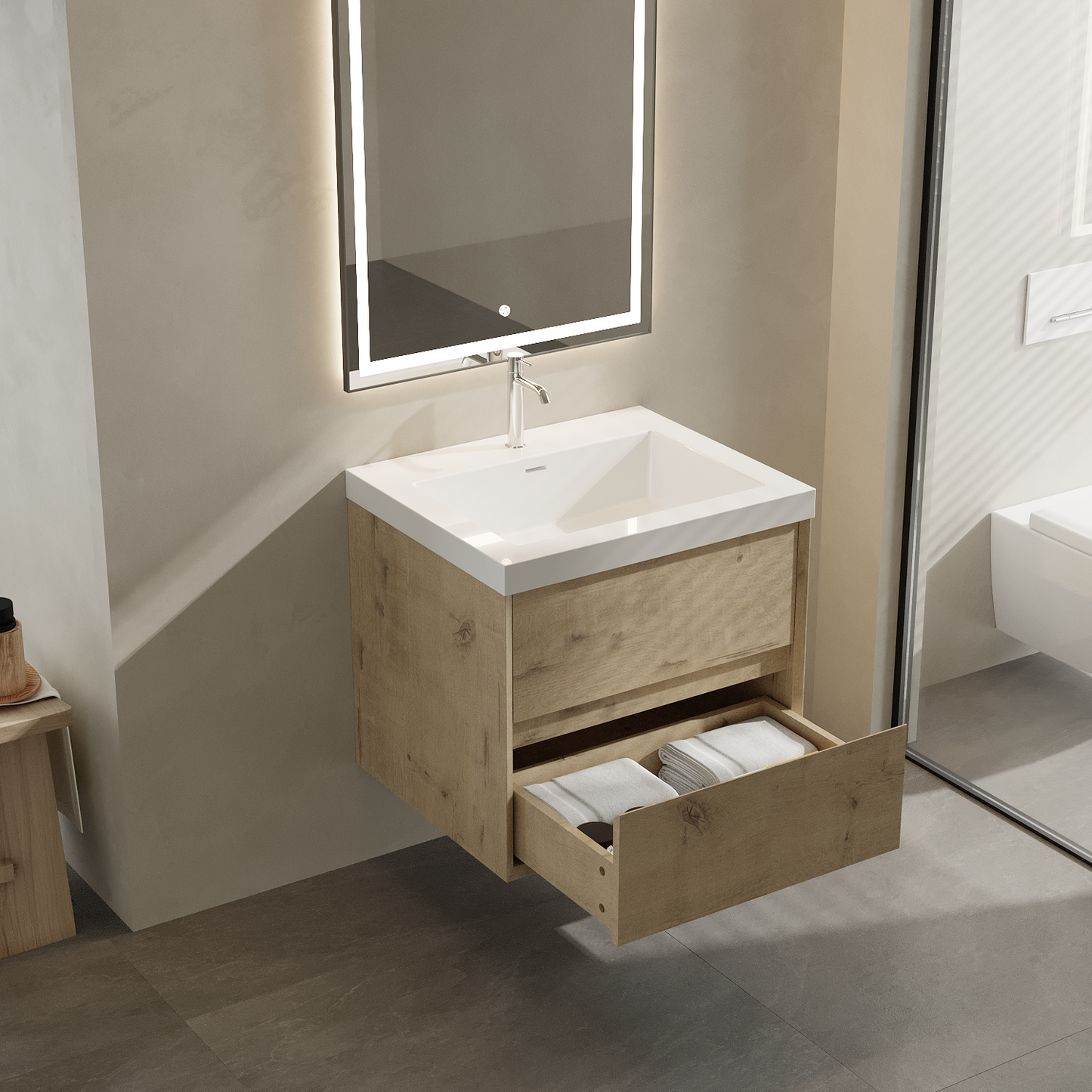 Apollo Collection 36"inches Single Vanity with acrylic countertop