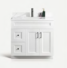 Solid Wood Vanities Size 36" with 2 doors and 2 drawers with Quartz countertop