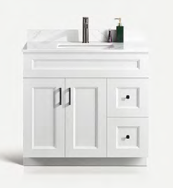 Solid Wood Vanities Size 36" with 2 doors and 2 drawers with Quartz countertop