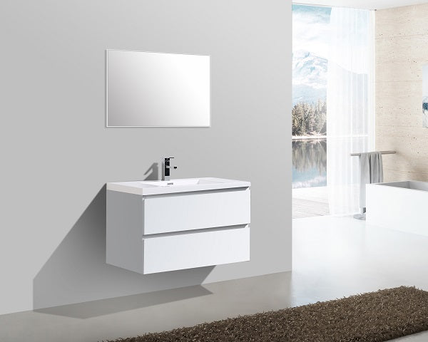 Angle 36"inches Single Vanity with acrylic countertop