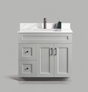 Solid Wood Vanities Size 36" with 2 doors and 2 drawers with Quartz countertop