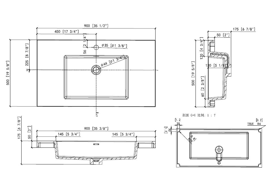 Angle 36"inches Single Vanity with acrylic countertop