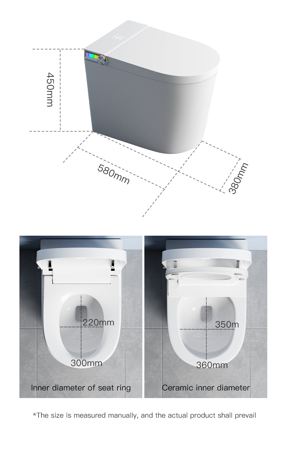 Smart Toilet-T7 Mini High Top Model