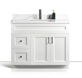 Solid Wood Vanities Size 42" with 2 doors and 2 drawers with Quartz countertop