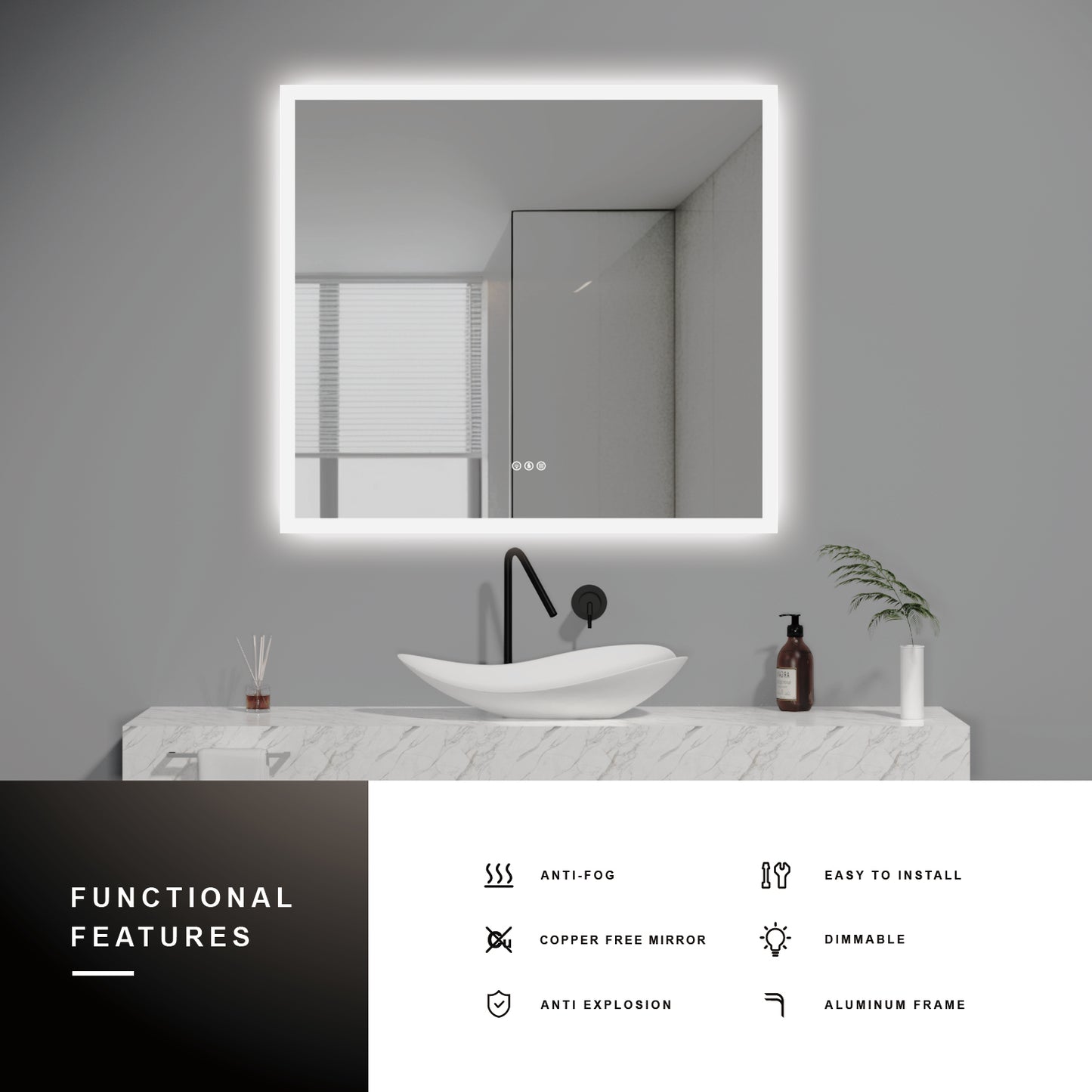 LED MIRROR-M429 28"x28" 40"X36" 48"X36"