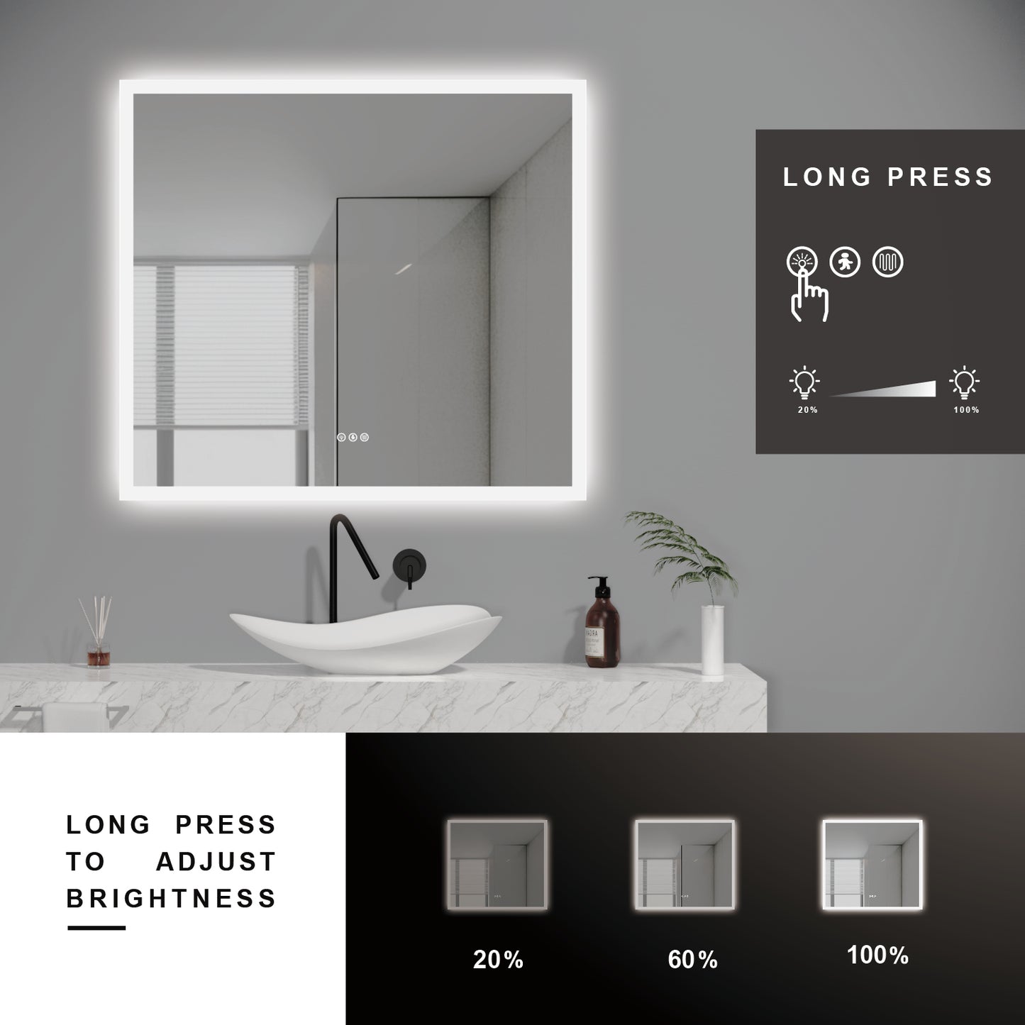 LED MIRROR-M429 28"x28" 40"X36" 48"X36"