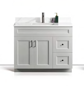 Solid Wood Vanities Size 42" with 2 doors and 2 drawers with Quartz countertop