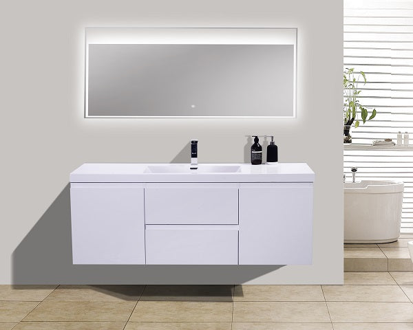 Angle 48"inches Single Vanity with acrylic countertop