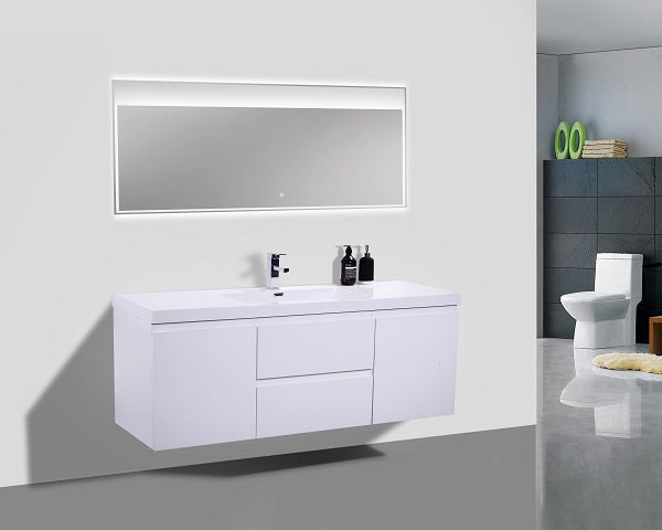 Angle 48"inches Single Vanity with acrylic countertop