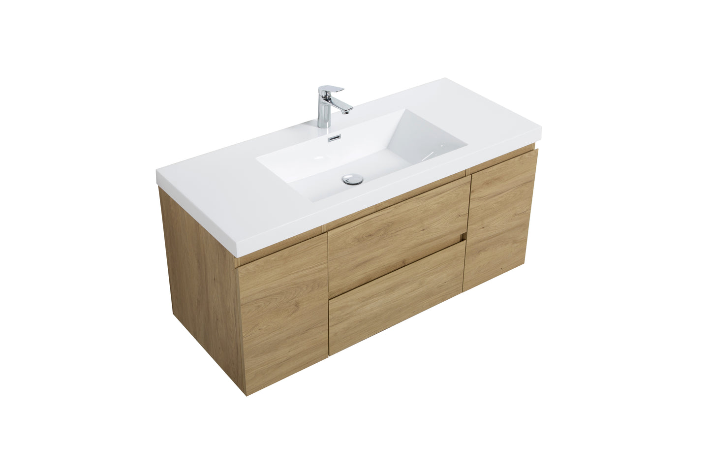 Angle 60"inches Single Vanity with acrylic countertop