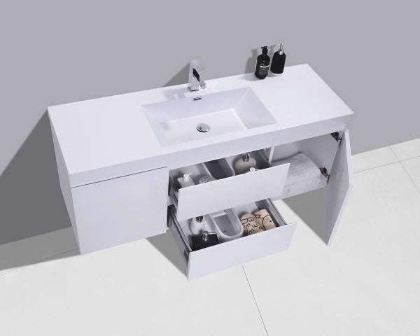 Angle 48"inches Single Vanity with acrylic countertop