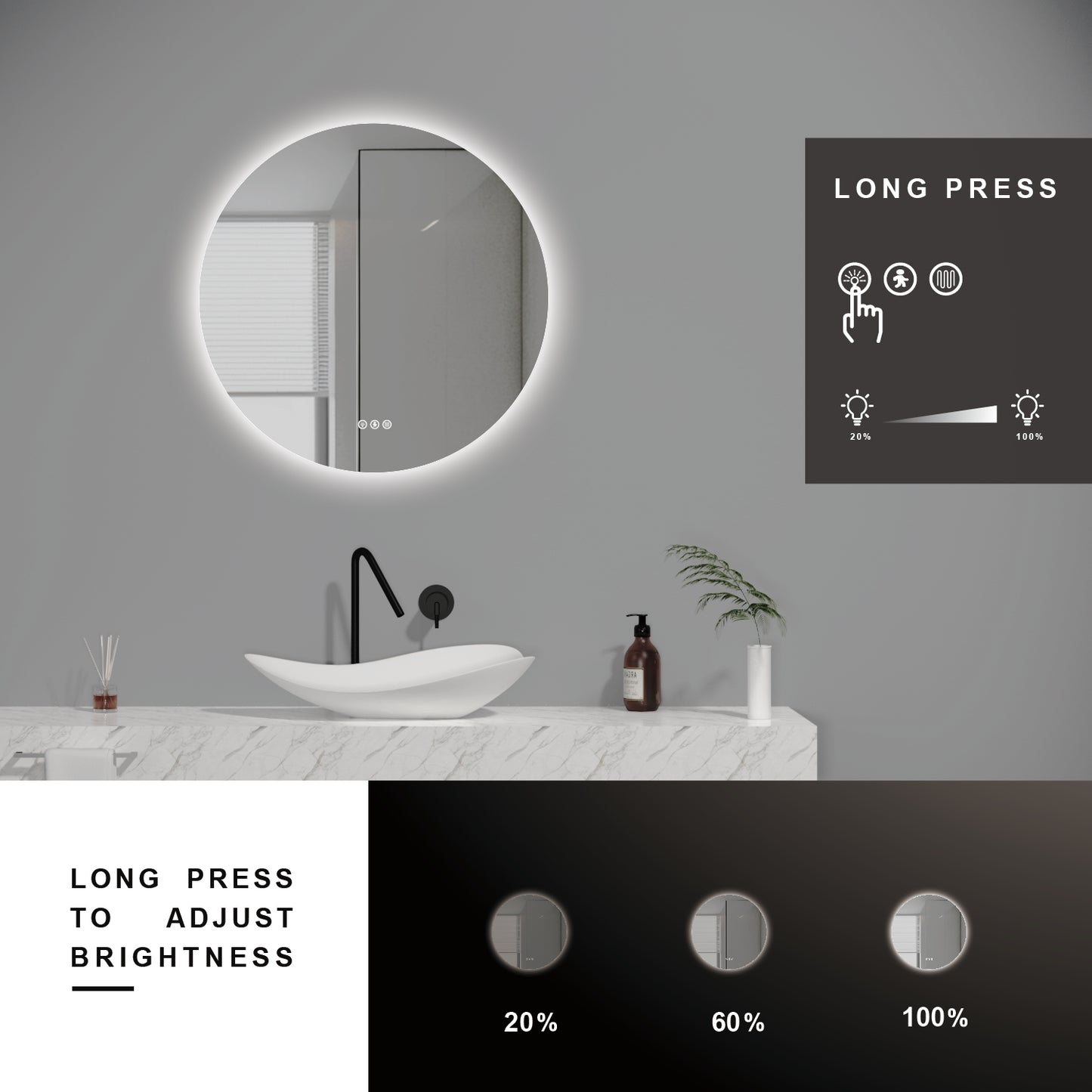 LED MIRROR-M602 28"x28"