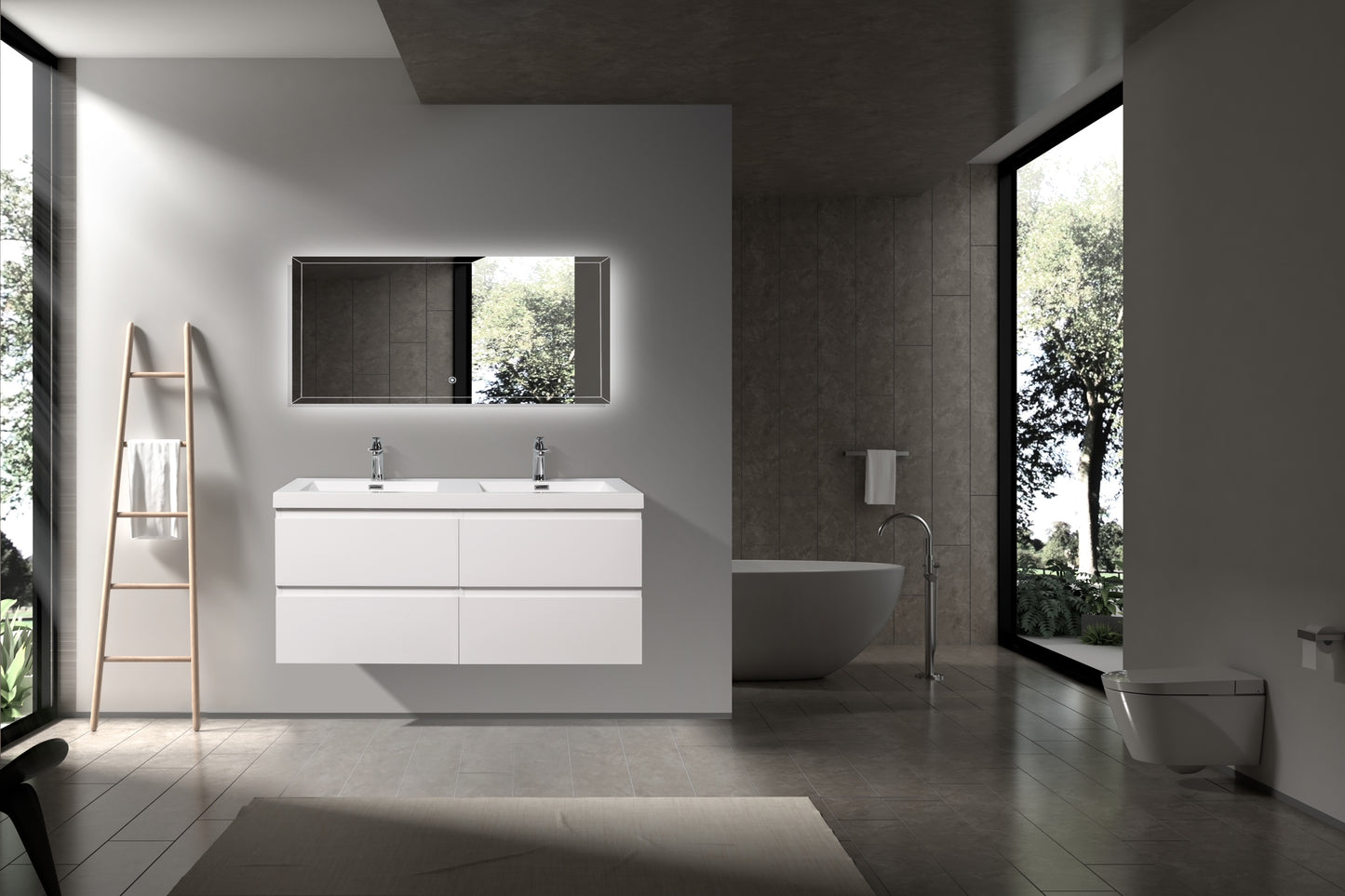 MOB Collection 72"inches Double Vanity with acrylic countertop