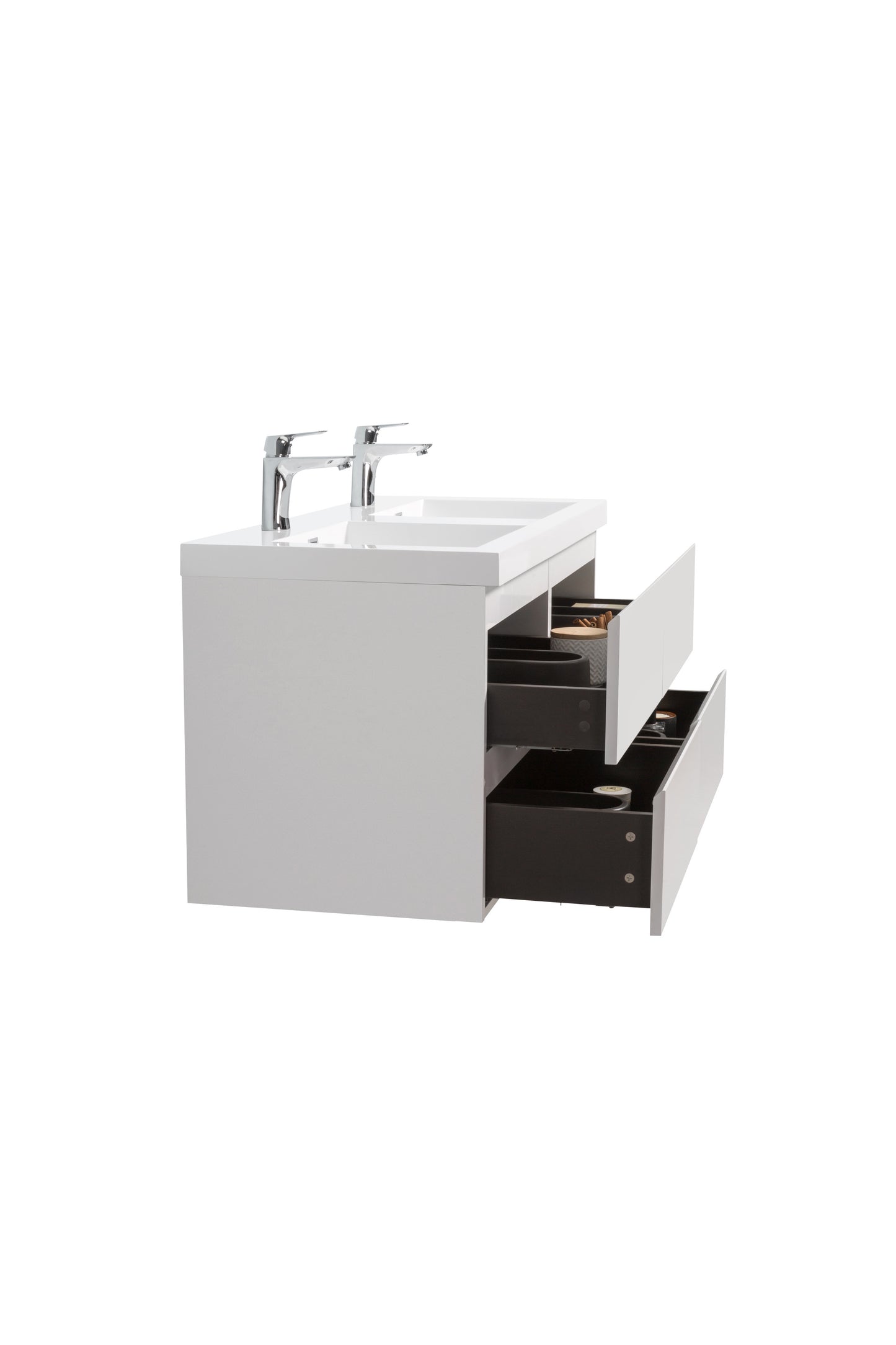 Angle 72"inches Double Vanity with acrylic countertop