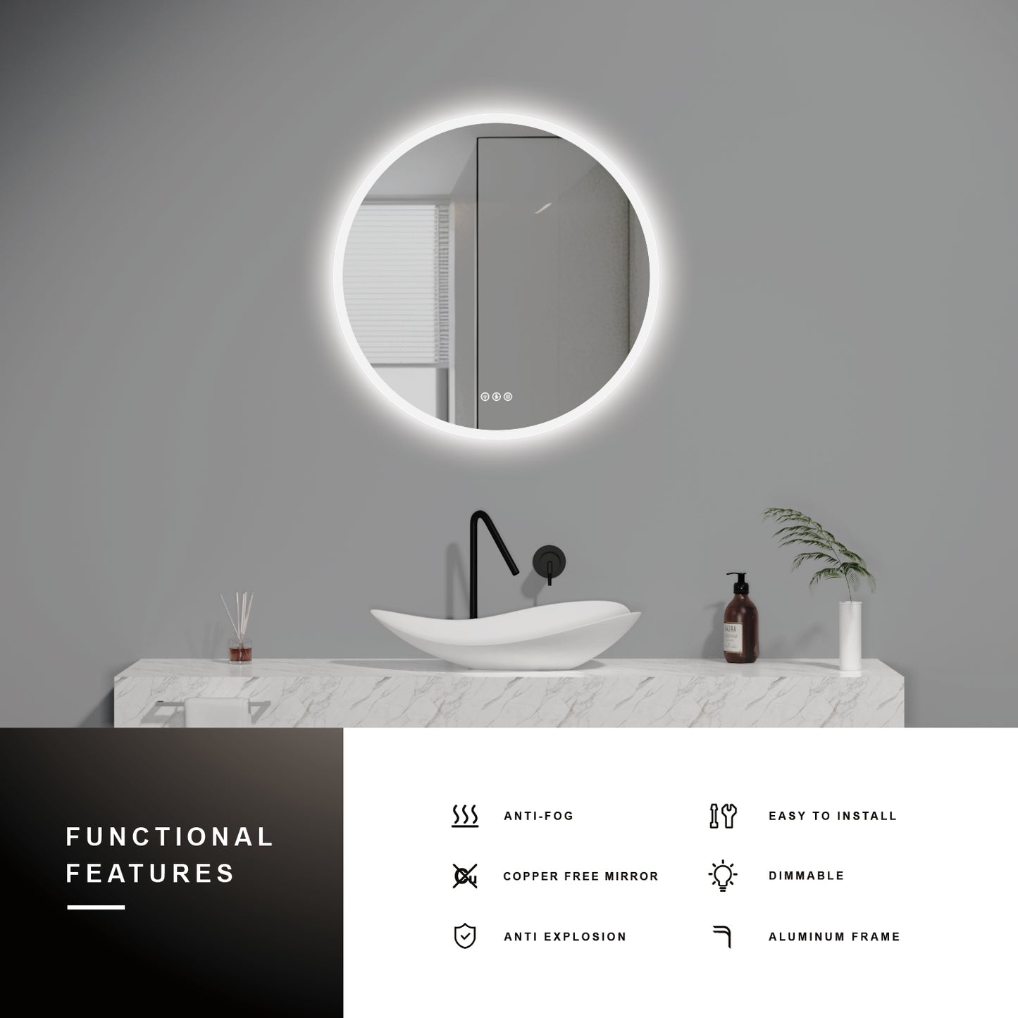 LED MIRROR-M610 28"X28"
