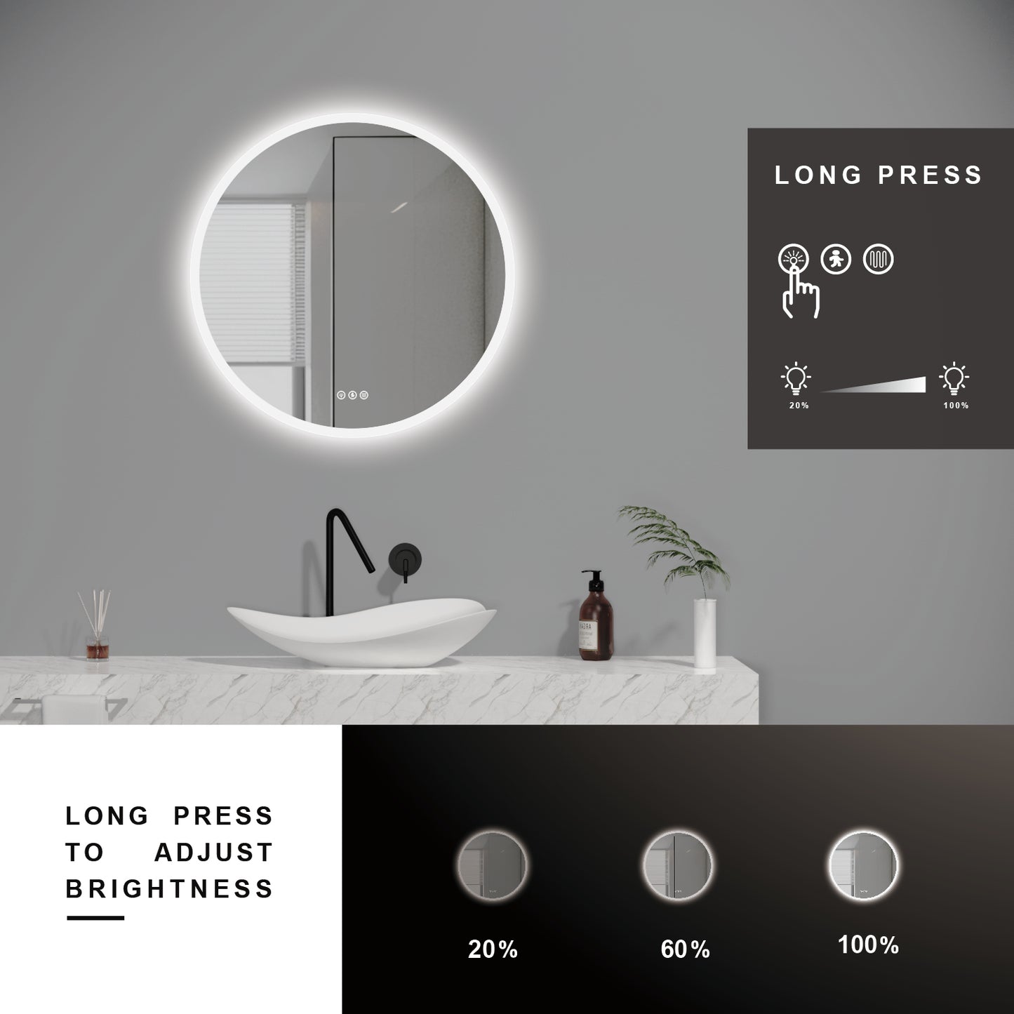 LED MIRROR-M610 28"X28"