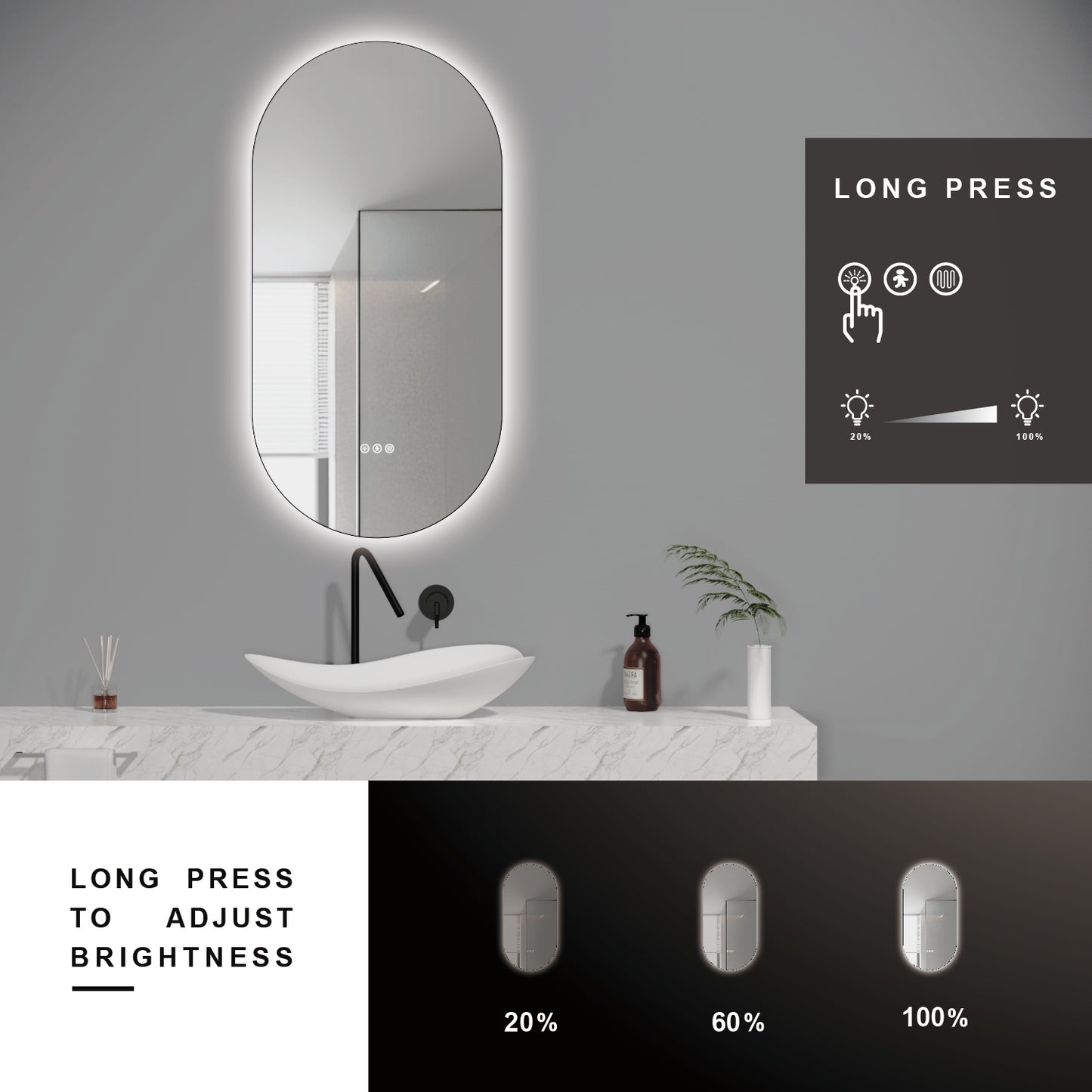 LED MIRROR-M707 20"x 40"