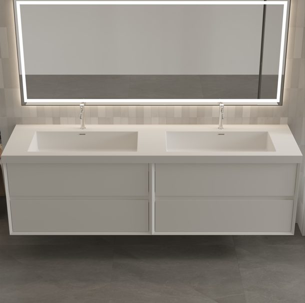 Apollo Collection 72"inches Double Vanity with acrylic countertop