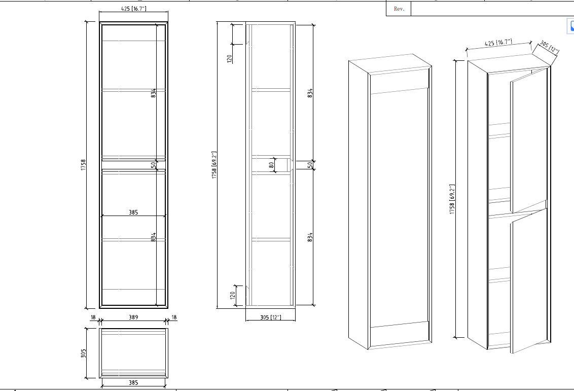 Apollo Collection Side pantry floating