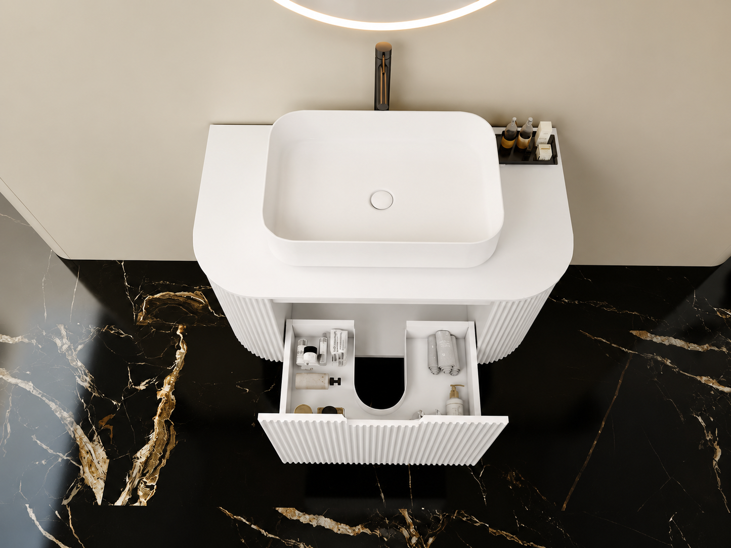 YJ Collection Double Vanity with acrylic countertop
